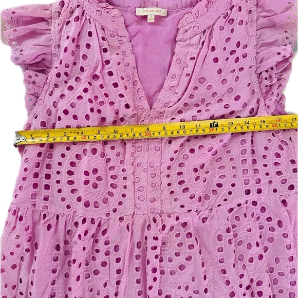 Skies Are Blue Lavender Eyelet Mini Dress - Picture 5 of 10